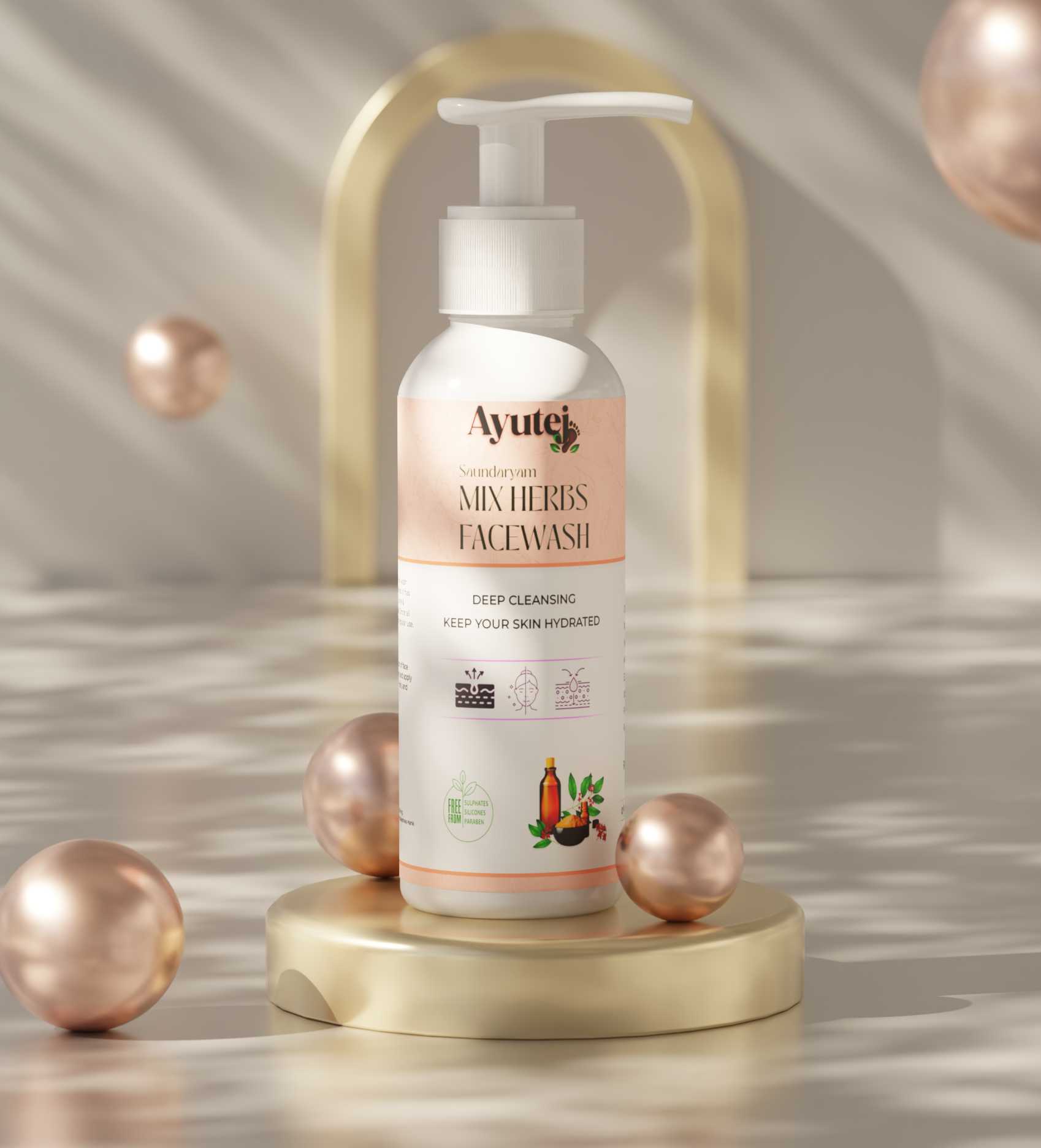  Ayutej Saundaryam Mix Herbs Face Wash